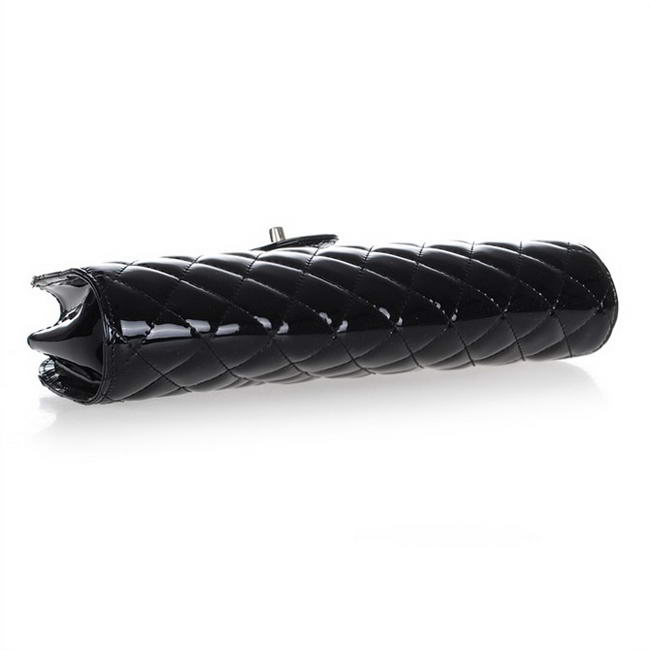 Fake Chanel Patent Leather Cluth Bag A30124 Black On Sale - Click Image to Close